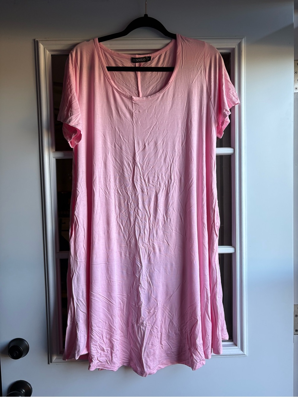 Light Pink Flowing T-Shirt Dress